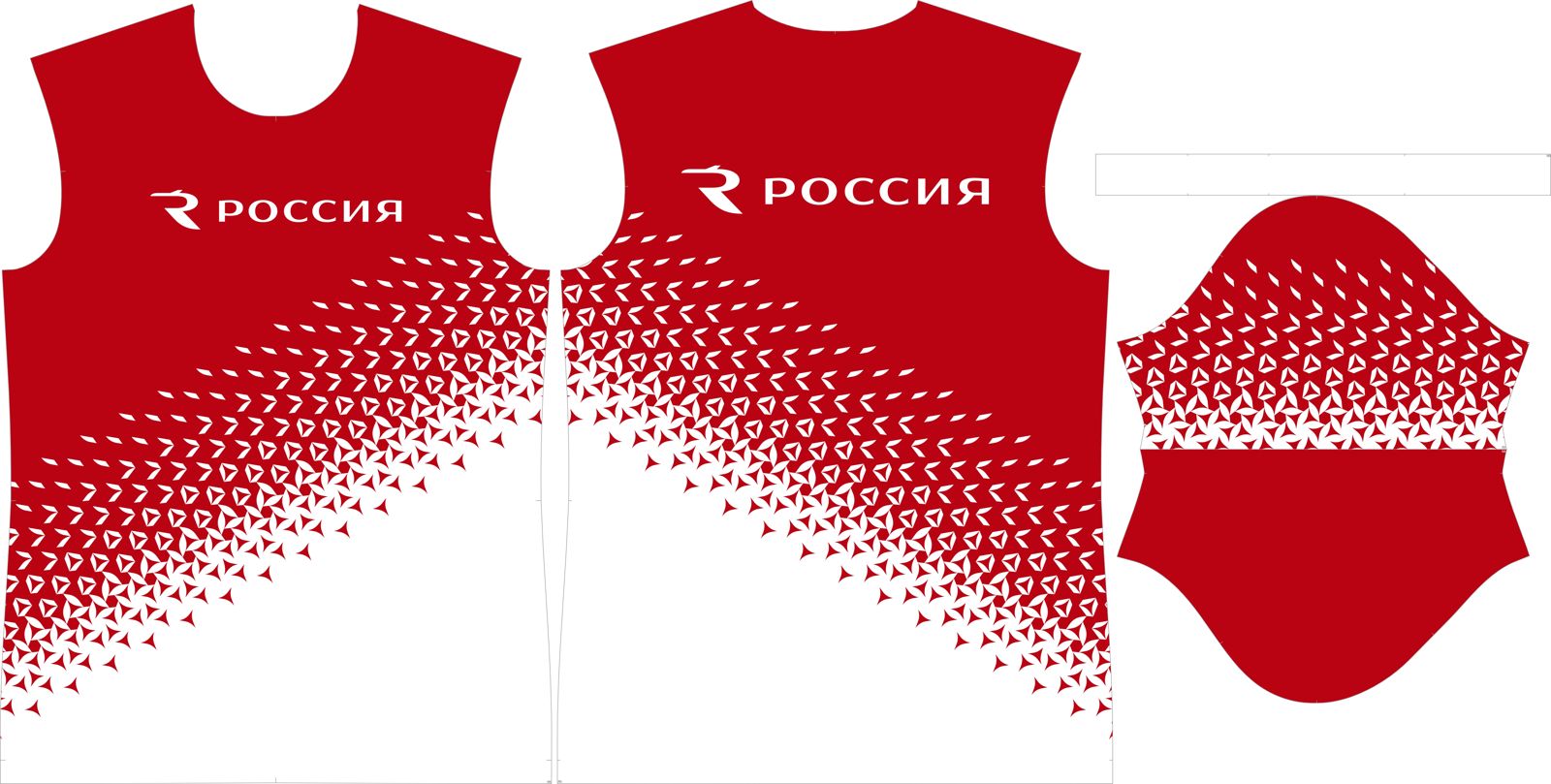 Раскладка футболки авиакомпании «Россия» для печати